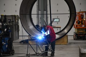 Welding a large circle