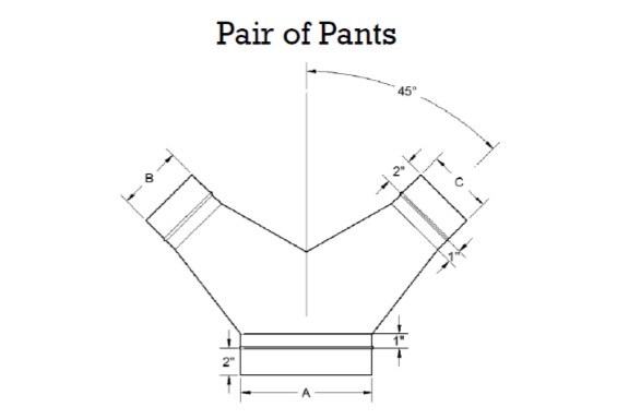 Par of pants 45 degrees